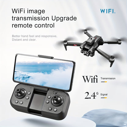 4K HD Three Camera Brushless Drone - Intelligent Obstacle Avoidance, Auto Return, One-Touch Take-Off/Landing, 360° Beauty Mode, 3 Rechargeable Batteries, Carrying Case, Wi-Fi Connectivity