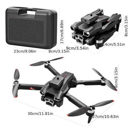 4K HD Three Camera Brushless Drone - Intelligent Obstacle Avoidance, Auto Return, One-Touch Take-Off/Landing, 360° Beauty Mode, 3 Rechargeable Batteries, Carrying Case, Wi-Fi Connectivity